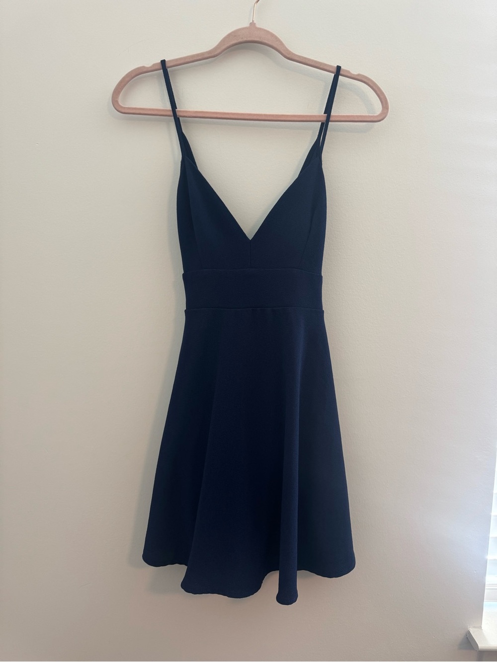 Windsor Spaghetti Strap V-Neck A-Line Dress - Navy Blue